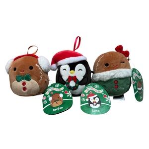 Squishmallows Holiday Christmas Stuffed Animals Gingerbread Man and Women